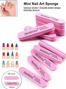 5/10pcs 100/180 Grit Nail Files, Manicure Supplies, Nail Care Tools, Back To School Nail Care Tools - Multicolor - View 1