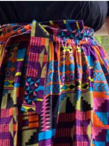 Allover Print Pocket Belted Twist Waist Beach Skirt - Mixed Colors - View 5