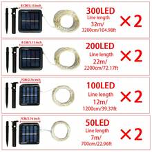 2 Packs, Warm Light 50LED*2/100LED*2 /200LED*2 /300LED*2 Fairy String Lights, Suitable For Use With Patio, Outdoor Party, Wedding, Christmas. - Warm Light - View 8