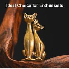 1 Pair Vintage Brass Cat Figurines, Sculpture Art Pieces Of Two Affectionate Cats, Ideal Decor For Home, Office Or Cafe, Great To Place On Bookshelf Or Desk. The Brass Mouse Symbolizes Good Luck And Prosperity, A Charming Choice For Home, Car And Office Decoration.