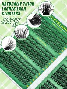 600pcs D-Curl Fluffy False Eyelashes Set (10-16mm), Beginner-Friendly False Eyelash Tutorial Book, Thick & Voluminous DIY Segmented Eyelash Extensions (With Adhesive Seal), Tweezers, Eyelash Brush, Thickening Lashes, Lightweight & Reusable Large Capacity Individual Lashes - 黑色 - 查看 2