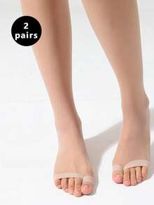 1 Pair Women's Sexy Open Toe Sheer Pantyhose Tights - Apricot - View 7