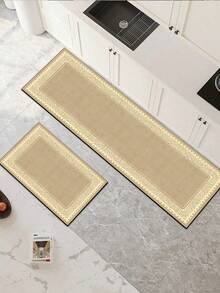 【热销！！！】1 件装软橡胶厨房地垫，3.5 毫米厚厨房地毯，复古简约装饰艺术风格吸水厨房地垫地毯，可自行裁剪以适应厨房尺寸，表面织物材质，中间海绵层，底部橡胶层，适用于厨房地毯、厨房装饰、婚礼装饰、家居装饰、浴室地垫、玄关地垫、洗衣房地垫、走廊地毯、客厅地垫等。 - 彩色 - 查看 2