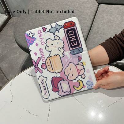 1个带支架的彩绘效果亚克力水晶平板电脑保护套，兼容荣耀Pad 9/10、荣耀GT 11.5英寸/X9A/X9Pro、MatePad 11英寸（2023/2022）、MatePad Pro、MatePad 11.5英寸（2026）、红米、OPPO、vivo、苹果iPad第十代/11英寸（2025），适合返校季、情人节等场合。