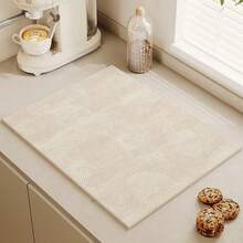 1pc Geometric Pattern, Line Style Drainage Mat, Diatomite Clay Kitchen Drain Mat, Bowl & Plate Drying Pad, Washable Bar Counter Absorbent Mat, Heat Insulation Pad, Tabletop Protector, Home Kitchen Dining Table Decor, Tableware Accessory