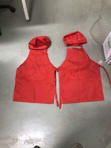 2 Packs Green&Red Kids Apron And Chef Hat Set-Children Kids Apron For Girls Boys Cooking Painting Baking ,Christmas DIY Party,Wear 6-13 Ages - Multicolor - View 1