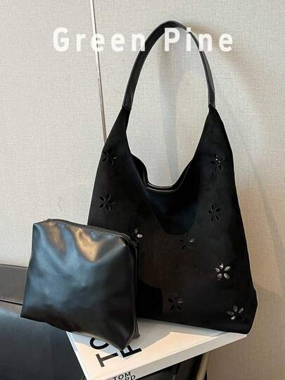 小众女士腋下包，2025秋冬新款韩版时尚镂空单肩包，多功能通勤手提包