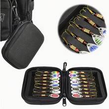 16pcs Trout Fishing Lures Kit, Includes Spinner Baits, Portable Carrying Bag, Hard Metal Lures, Spoon Fishing Baits - Black - View 2