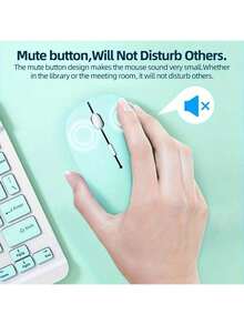 Macaron Color Wireless Silent Mouse, Suitable For IPad And Laptops (Battery Not Included); Universal Wireless Mouse - Compatible With IPad, Tablets, MatePad, Mi Pad, Android, Windows Tablets, Laptops And Notebooks - Compact Portable Design. - Multicolor - View 4