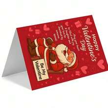 1 PIEZA Tarjeta de felicitación del Día de San Valentín con sobre, diseño festivo de amor con corazones y regalos, perfecta para amigos, colegas, seres queridos, celebración romántica de San Valentín - multicolor - Ver 3