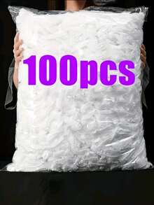 100pcs/Pack Disposable Plastic Bowl Covers, Food Protectors, Kitchen & Dining Pot Lids, Fresh Keeping Covers, Universal Plastic Bowl Covers, Disposable Shower Caps, Prevent Food From Dust And Bacteria Contamination - Multicolor - View 14