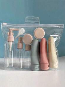 11 PCS Travel Bottles For Toiletries Plastic Travel Size Refillable Containers For Liquid Shampoo, Lotion, Cream, Dispenser Accessories Kit Leak Proof - Multicolor - View 4