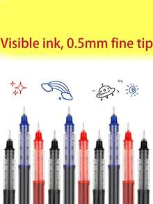 30pcs 0.5mm Gel Pens, Gel Ink Pens, Blue/Red/Black Fine Tip Ink Pens, (Blue/Red/Black) Ink Pens, Quick-Drying Gel Pens, Visible Ink Writing Supplies, Suitable For School, Home And Office Writing And Office Supplies. - Mixed Colors (red, Blue, Black) 10+10+10 - View 8