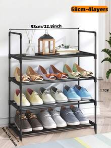 1pc Simple Multi-Tier Shoe Rack With Dust-Proof Storage Shelf, Space-Saving Organizer For Entryway, Bedroom, Dorm, Office, Under Desk, Sturdy Metal Frame, Multifunctional Shelving Unit Perfect For Home Organization And Footwear Display - Multicolor - View 13