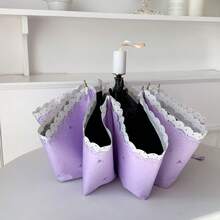 精致花卉蕾丝8根伞骨加固耐用旅行防晒折叠伞，春夏精选，伴娘礼物，房间/卧室装饰，海滩，旅行，男女皆宜，度假必备 - 彩色 - 查看 14