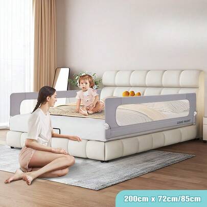SUN YEE Baby Bed Rail 200x85CM Adjustable Folding Kids Safety Toddler Protect