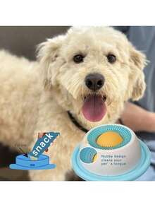 Pet Licking Mat Yogurt Licking Plate Slow Feeder Bowl, Suitable For Cats & Dogs - Blue & White Interactive Treat Bowl, Promotes Dental Health & Mental Stimulation, Durable Plastic Material, Pet Licking Mat, Pet Treat Time, Fun Pet Design, Smooth Surface