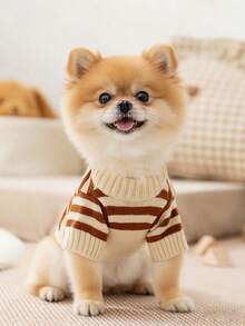 1 pulover elastic moale tricotat cu model de ursuleți, potrivit pentru îmbrăcămintea animalelor de companie, toamnă/iarnă - Multicolor - Vizualizare 4