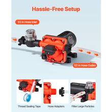 Bomba de agua para RV, 12V CC 6 GPM (22,7 L/min), Bomba de agua de diafragma de 4 cámaras con interruptor automático de presión, Presión máxima de 70 PSI, bajo demanda para RV, Caravana, Marina, Yate, Lavado de coches - 70 psi - Ver 4