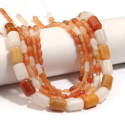 1 String Natural Agate Beads, Handmade DIY Jewelry Beads For Bracelet, Necklace, Jewelry Making, Crafts, Pendants, Decorations