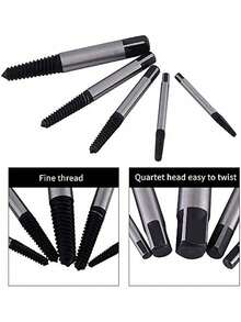 5-6pcs High Carbon Steel Set - Broken Screw Extractor, Reverse Thread Design, Pipe Thread Repair Tap, Electrician Maintenance Universal Disassembly Tool Kit - Multicolor - View 11