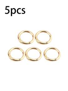 5 piezas Anillos en O de metal con resorte, Mosquetón de aleación de zinc con anillo en O redondo y resorte, Hebilla de mosquetón para llaveros, bolsos, carteras - Dorado - Ver 14
