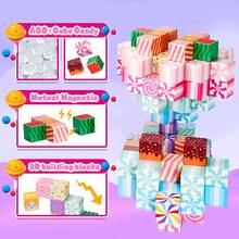 Magnetic Blocks, 3D Puzzle Building Cubes, Cool STEM Candy Stacking Game For Boys & Girls, Holiday Party Favors, Christmas & Halloween Gifts - Multicolor - View 6