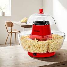 SUSTEAS Popcorn Machine 1200W Power 3-Minute Quick Preparation No Oil Required Electric Corn Snack Puffing Machine Popcorn Machine Automatic Distribution Of 4 Small Bowls Suitable For Parties And Snacks - US A Type Plug(110-127V) - View 1