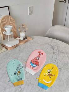 SPONGEBOB 海绵宝宝沐浴海绵，男女通用强力擦洗手套，家用背部擦洗工具，儿童卡通沐浴用品 - 彩色 - 查看 2