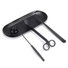 4 In 1 Black/Golden Candle Tools Set Candle Wick Trimmer, Candle Wick Snuffer, Candle Wick Dipper, Stainless Steel Candle Cover Tools Kit Candle Accessory Set, Durable Rust-Resistant Design For Candle Lovers - Black - View 11