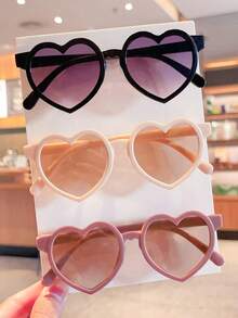 2/3/4Pcs Girls Cute Heart Kids Children Baby Fashion Glasses Great Gift For Valentine's Day,Card Only Show,Don't Shipping