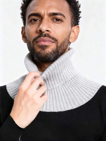 1pc Knitted Neck Warmer, Unisex, Versatile Decorative Knit Fake Collar, Autumn And Winter Neck Protection, Holiday Gift, Birthday Gift, Father's Day Gift, Couple's Gift.