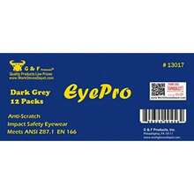 EyePRO - Paquete de 12 anteojos de , anteojos de , resistente a los arañazos, impactos y balísticas(Lentes ahumados, paquete de 6) - Multicolor - Ver 3