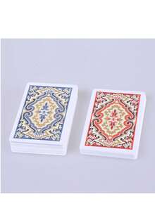 2pcs/Set Waterproof PVC Boxed Red & Blue Pattern Playing Cards, Board Game, 57*89mm Playing Cards, Outdoor Entertainment Prop - Multicolor - View 7
