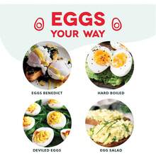 Olla de Huevos Eléctrica Rápida Color Lavanda Capacidad para 7 Huevos, Función de Apagado Automático, Hace Huevos Duros Escalfados Revueltos y Tortillas, Utensilio de Cocina para Hogar Desayuno Diario - Agua - Ver 9