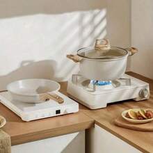不粘陶瓷炊具套装,不粘陶瓷炊具,健康锅具和煎锅,烹饪锅,厨房烹饪锅,带耐热手柄,带盖陶瓷不粘砂锅,白色花岗岩涂层,不含PFOS/PFAS,厨房烹饪套装,带耐热手柄,白色花岗岩涂层 - 彩色 - 查看 6