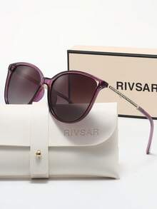 Rivsar 女士时尚偏光水钻猫眼圆形太阳镜，采用TAC材质，轻便耐用，适合驾驶、户外活动、派对、优雅场合、摄影、旅行、休闲等，是送给男士和女士的理想礼物（生日、情人节、夏季、婚礼、斋月），日常及特殊场合皆宜，时尚镜框，佩戴舒适，简约百搭，男女皆宜，高端品牌节日礼品精品太阳镜。 - 彩色 - 查看 14