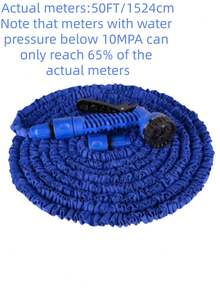 25/50/75/100ft Adjustable Water Hose With Green Nozzle - Durable Polyethylene Material, Multipurpose Garden Hose With Spray Gun, Suitable For Outdoor And Yard Use Year-Round, US Standard Connector, Expandable Hose For Watering And Cleaning, Adjustable Water Spray Patterns