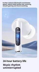 Lenovo TA210 Wireless Bluetooth Earphones - Long Battery Life, In-Ear Sports, ENC, Four-Microphone Intelligent Call Noise Cancellation, White/Moon Rock White, Black - Gift Design