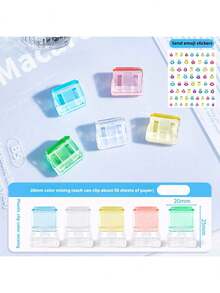 Conjunto de 10/20 Clipes de Papel Multifuncionais, Clipes Transparentes para Encadernação, Ideais para Escola, Professores e Escritório, Fáceis de Organizar e Armazenar Arquivos, Compactos para Uso no Escritório, Clipes de Plástico Transparentes com Design de Personagens de Desenho Animado e Mecanismo de Abertura por Pressão - Multicoloridos, Artigos de Papelaria para Escritório e Aprendizagem, Clipes Organizadores de Arquivos, Clipes para Cadernos, Mecanismo Deslizante, Essenciais para Entusiastas de Papelaria.