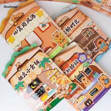 Water Vole Quiet Book Jelly Stickers Set, Reusable Creative Scene DIY Craft Toy, Improve Focus, Cute Sticker Art Toy Gift Box For Boys And Girls