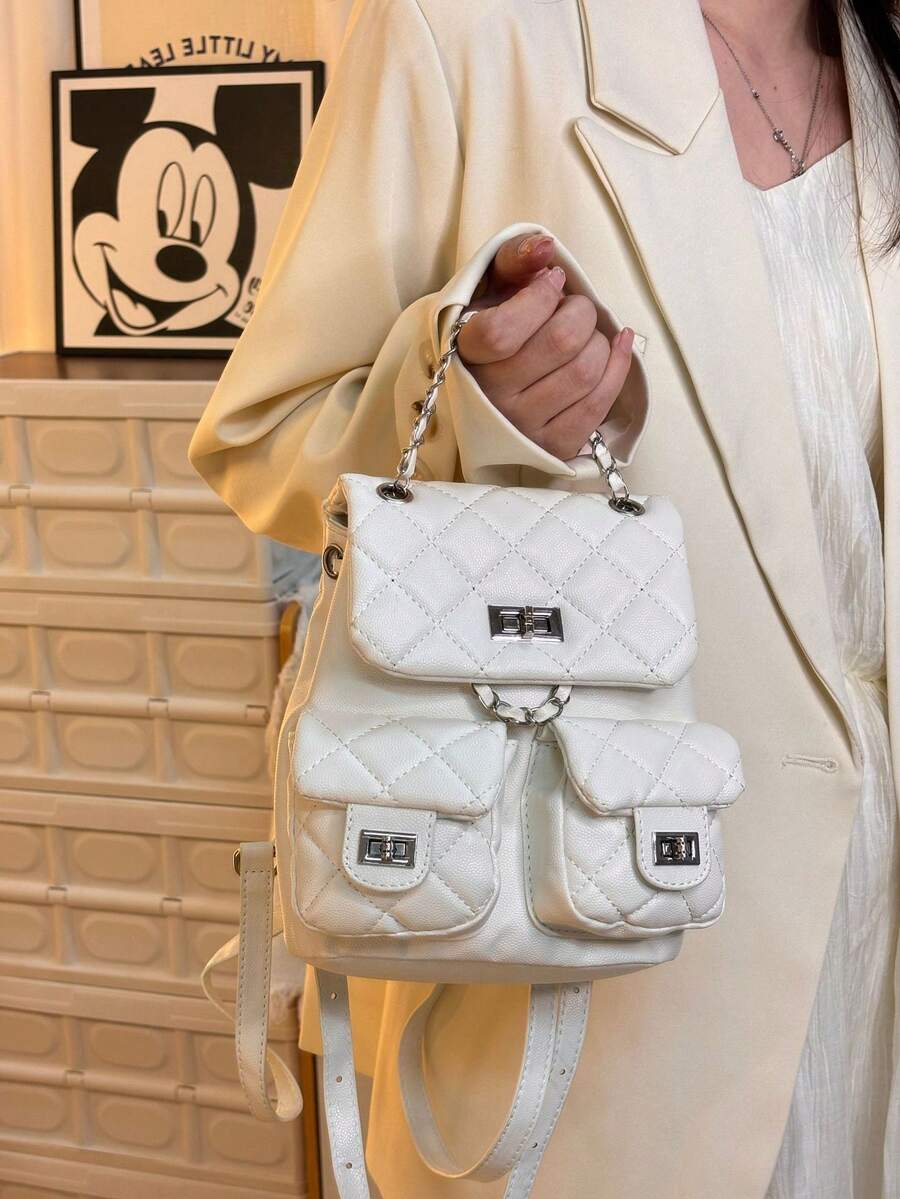 Multipurpose Small Backpack - White - View 1
