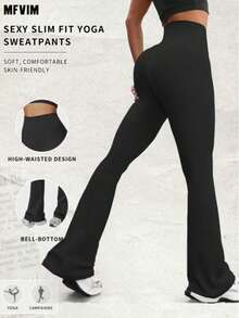 Quần legging tập thể dục nâng mông và định hình bụng không đường may, với thiết kế ôm sát, độ co giãn cao, kiểu quần yoga bó sát, thời trang và được ưa chuộng ở Châu Âu và Mỹ. - màu đen - Xem 3