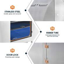 Stainless Steel Dog Washing Station With Anti-Slip Steps, Sprayer, Faucet, And Soap Box – Professional Pet Bathtub For Medium And Small Pets, Ideal For Home, Garage, And Grooming, Left Ramp