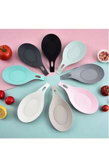2pcs Portable Heat-Resistant Spoon Rest, Easy To Clean And Space-Saving, Suitable For Rental Kitchen/Dorm Cooking/Home Stove, Heat-Resistant Kitchenware Storage Accessory, Essential For New Tenants In Graduation Season - Multicolor - View 8