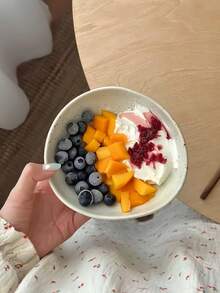 1个日式复古风酸奶碗，泼墨陶瓷碗，可作甜点碗、沙拉碗、汤碗、饭碗、水果碗，适用于餐厅用餐、小吃、甜点、早餐等场合。 - 彩色 - 查看 1