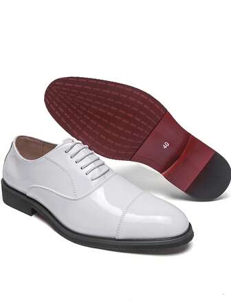 Men's Pointed Toe Leather Shoes, Vintage British Style Formal Dress Shoes, Suitable For Office, Wedding And Casual Wear