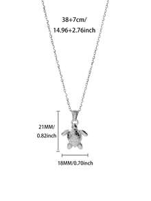 金色不锈钢海龟吊坠项链，海洋生物项链，适合婚礼、海滩度假，也可作为送给女朋友/闺蜜的礼物。 - 彩色 - 查看 9