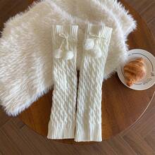 Autumn And Winter Atmosphere, Wearing Overlapping Socks, Cute Socks, Female Linen Pattern, Autumn And Winter Style, Thickened Warmth, Knitting, Pile Up Calf Socks - Màu kaki - Xem 6