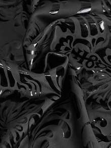 Devil fashion Vestido gótico con ribete de malla con estampado, escote en V, tirantes de espagueti - Negro - Ver 8
